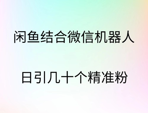 闲鱼结合微信机器人，日引几十个精准粉-启航资源站