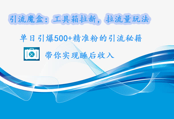 引流魔盒：工具箱拉新，拉流量玩法，单日引爆500+精准粉的引流秘籍，带你实现睡后收入-启航资源站