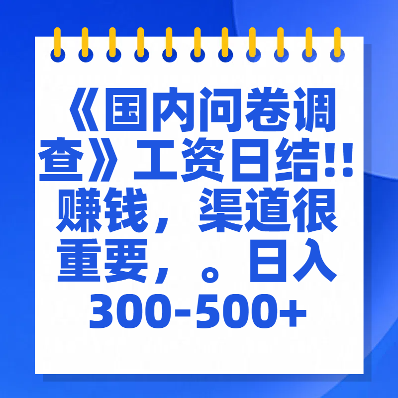 问卷调查答题，一个人在家也可以闷声发大财，小白一天2张，【揭秘】-启航资源站