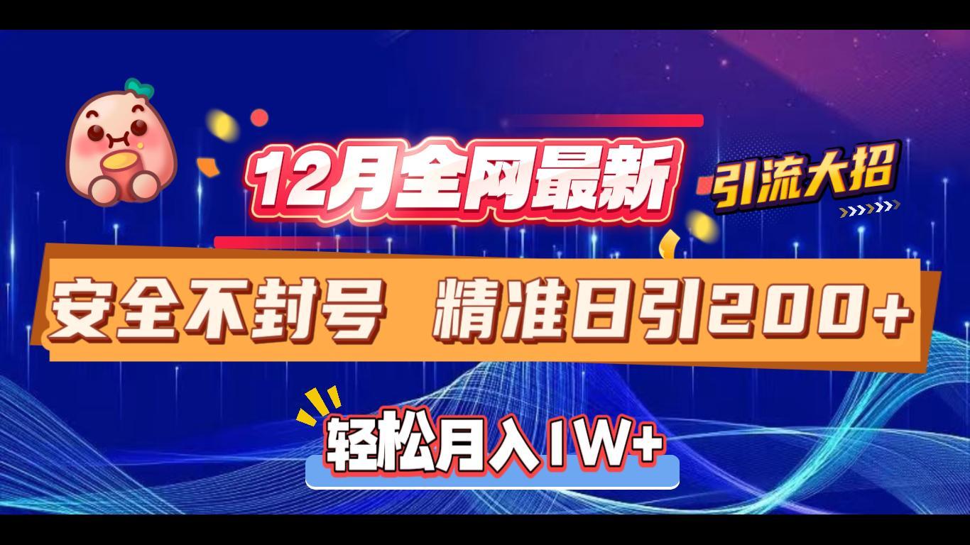 12月全网最新引流大招 安全不封号 日引精准粉200+-启航资源站