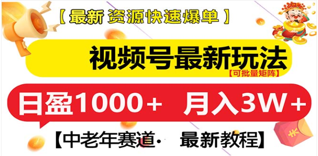 视频号独家玩法，老年养生赛道，无脑搬运爆款视频，日入1000+-启航资源站