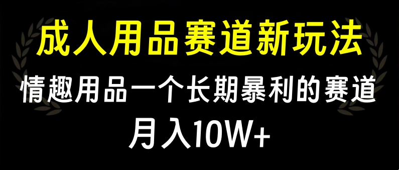 大人用品赛道新玩法，情趣用品一个长期暴利的赛道，月入10W+-启航资源站